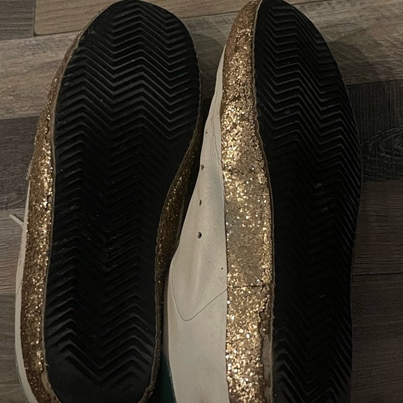Golden Goose Sneakers size 40GGDG, US 9-9.5. Superstar White,Green, Sparkles - Picture 2 of 2